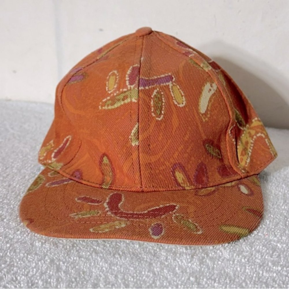 Vintage 90s Balarinji Australia Orange Cotton Hat Cap